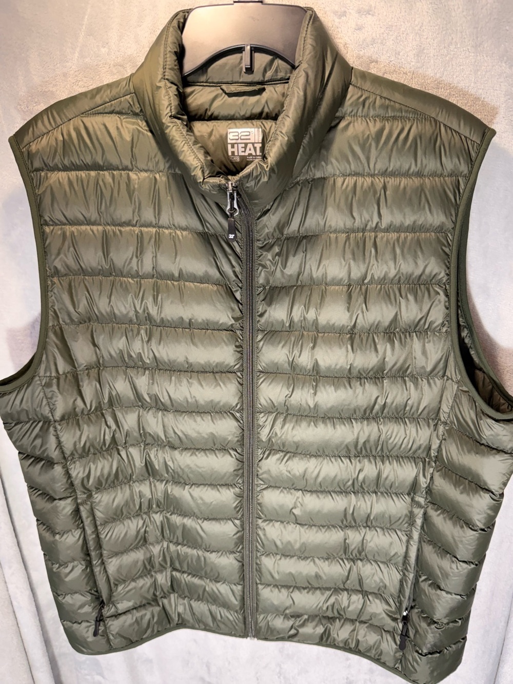 Men’s 32 Degrees Heat Olive Green Quilted Puffer Jacket Vest